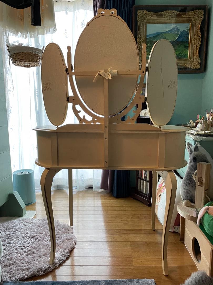 アンティーク　ドレッサー　三面鏡　フランス　送料込み