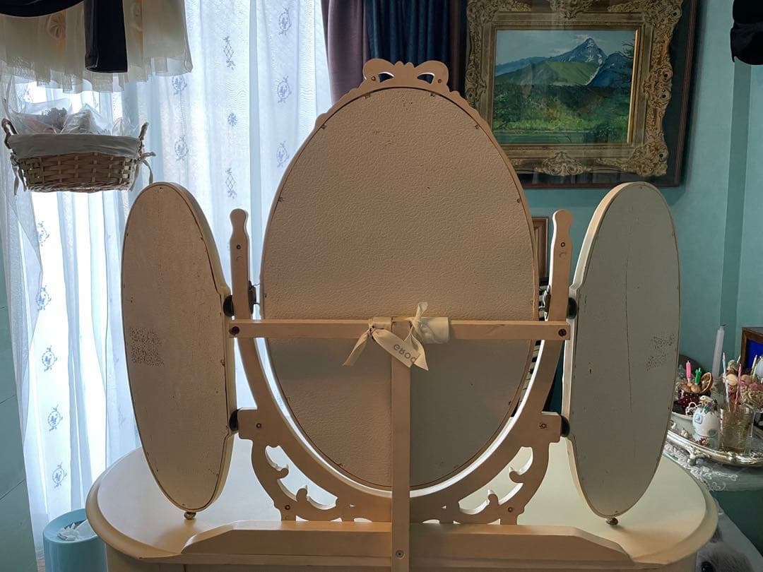 アンティーク　ドレッサー　三面鏡　フランス　送料込み