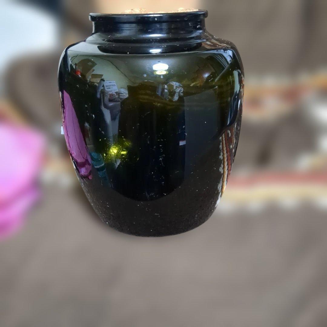 オリジナル黒いガラス製焼酎容器