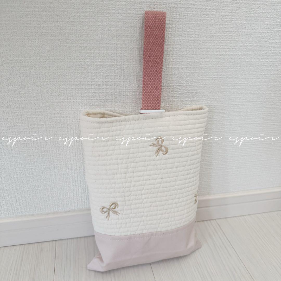 【送料無料】入園入学3点セット(リボン刺繍柄ベージュ)