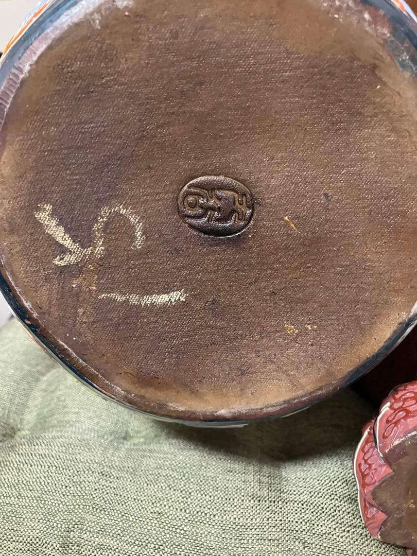 九谷焼 獅子 玉乗り　置物　厄除け　魔除け　特大　約40cm