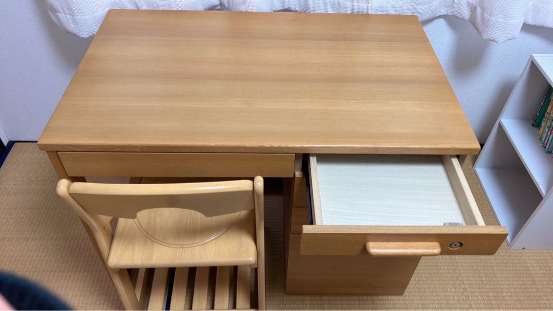 ナチュラルウッド デスクセット 事務机