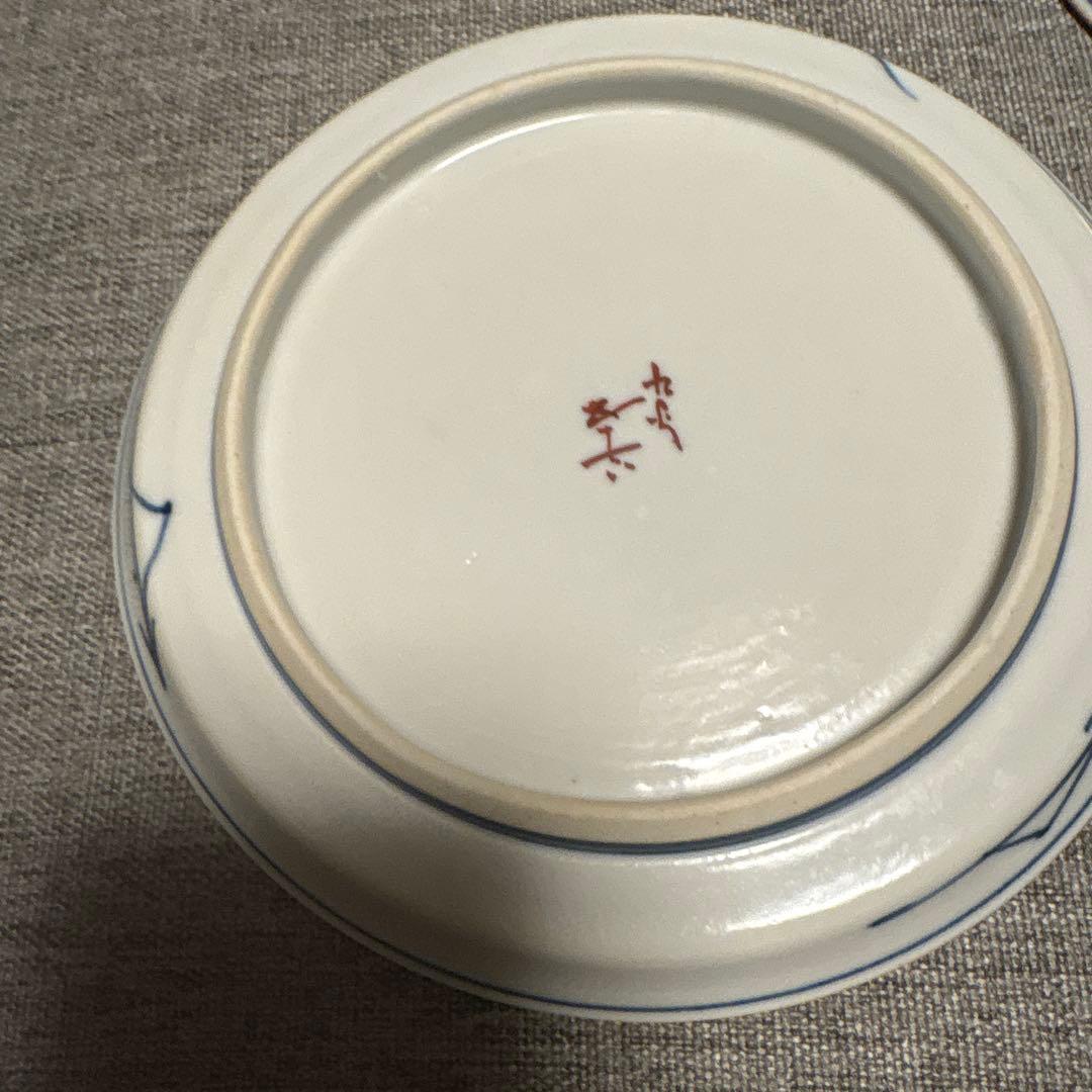 【松竹梅 九谷焼 浅倉五十吉 小皿5枚揃 共箱付】