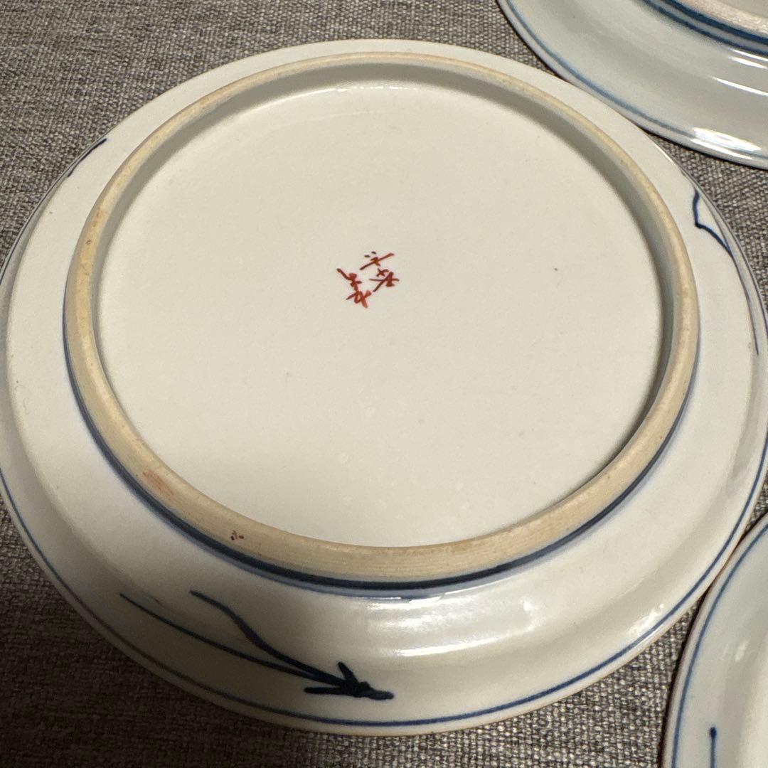 【松竹梅 九谷焼 浅倉五十吉 小皿5枚揃 共箱付】