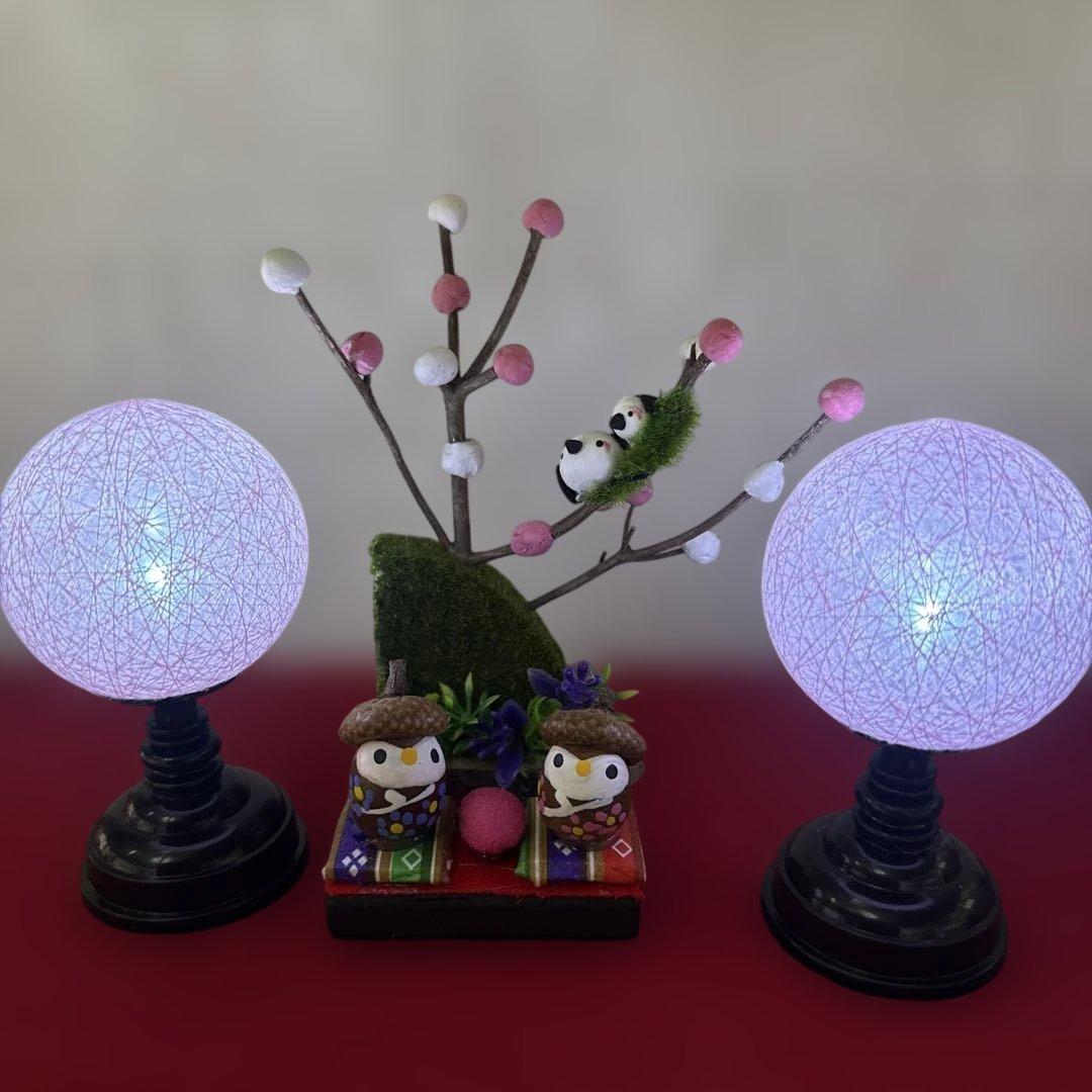 どんぐりアート♡ねこ帽子お雛様オブジェ＆春のオブジェ2品♡