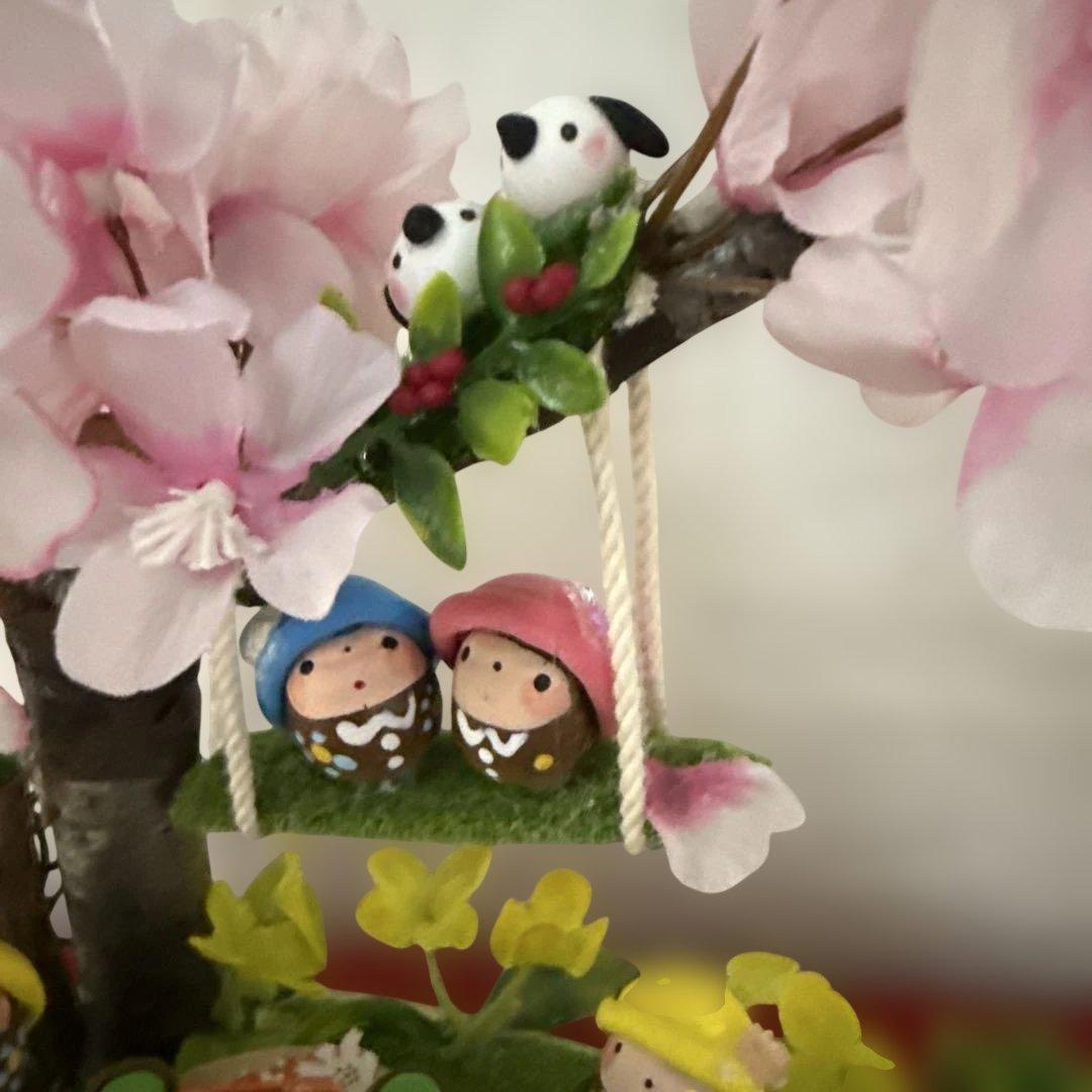 どんぐりアート♡ねこ帽子お雛様オブジェ＆春のオブジェ2品♡