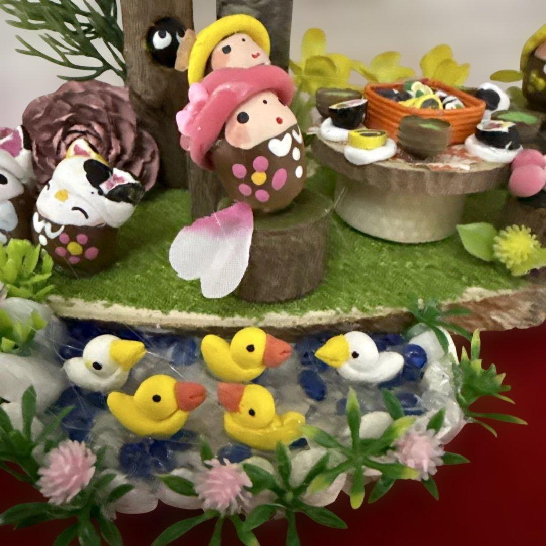 どんぐりアート♡ねこ帽子お雛様オブジェ＆春のオブジェ2品♡