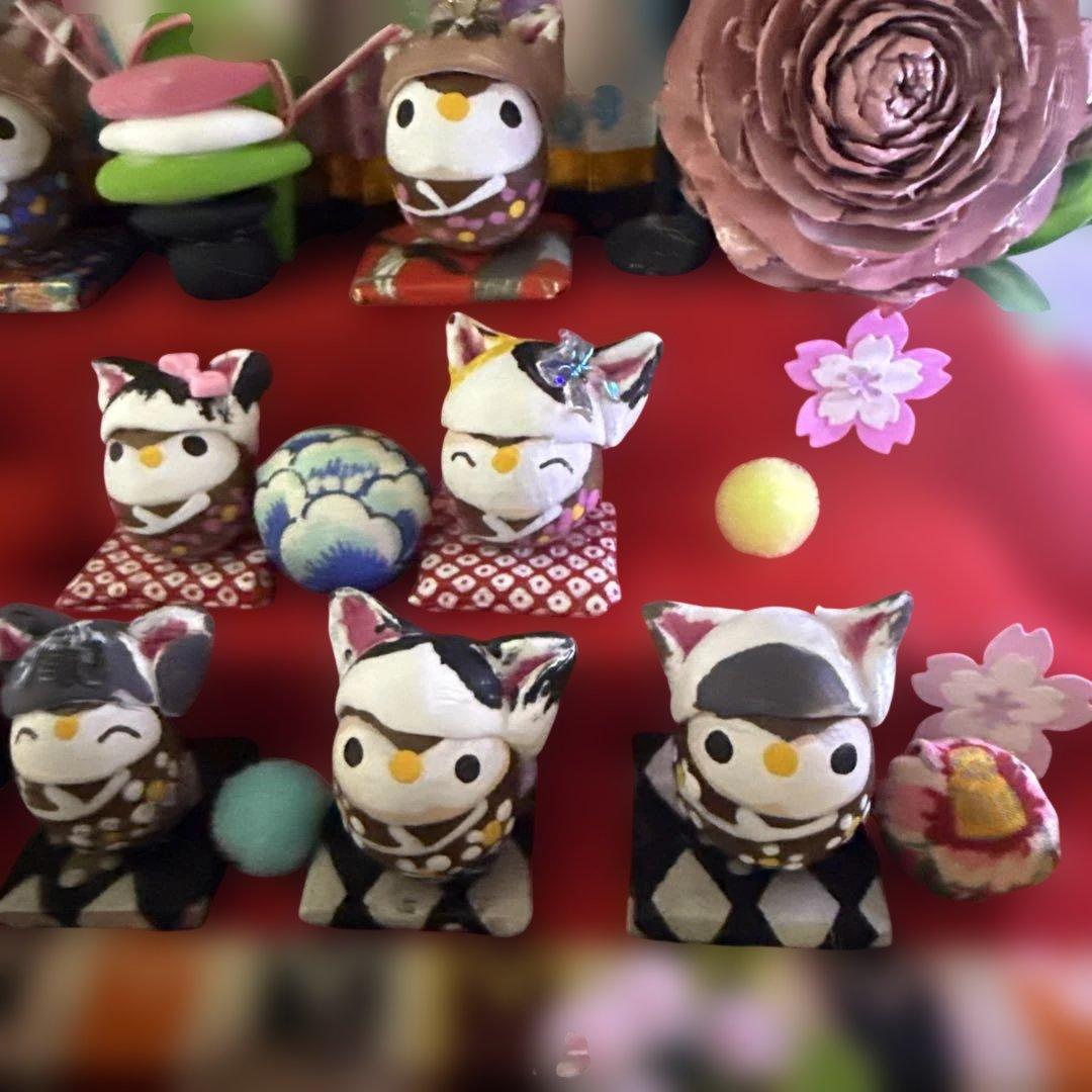 どんぐりアート♡ねこ帽子お雛様オブジェ＆春のオブジェ2品♡