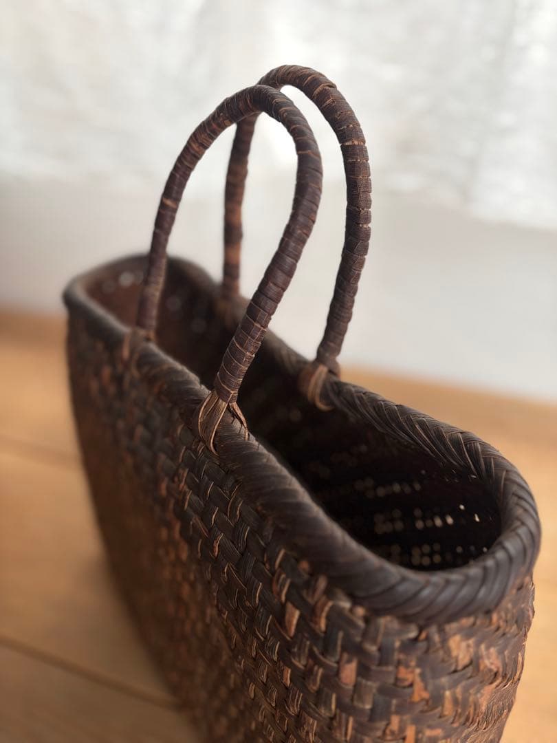 山葡萄のかごバック　古道具