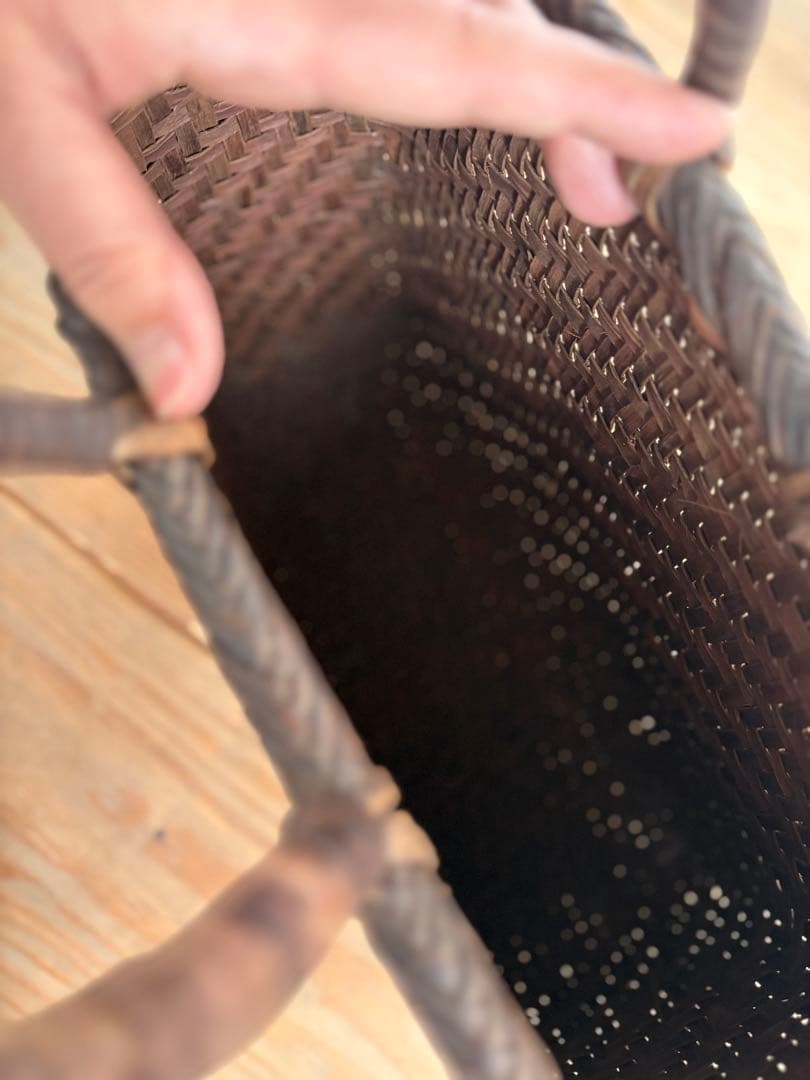 山葡萄のかごバック　古道具