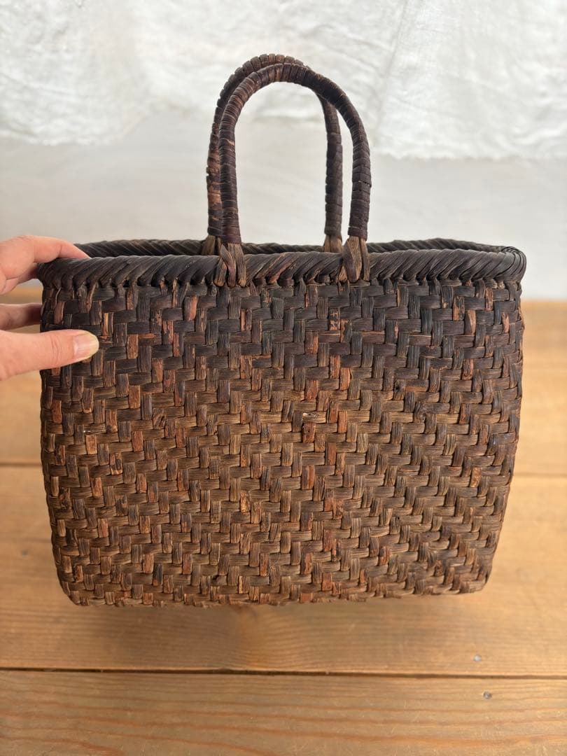 山葡萄のかごバック　古道具