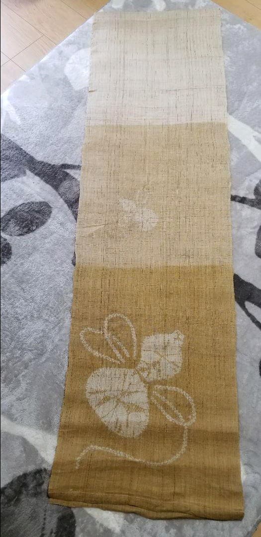 新品♥️麻のれん 天然草木染め♥️絞りひょうたん柄♥️箱あり