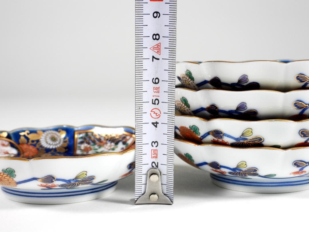 其泉　金彩花柄小皿5枚セット