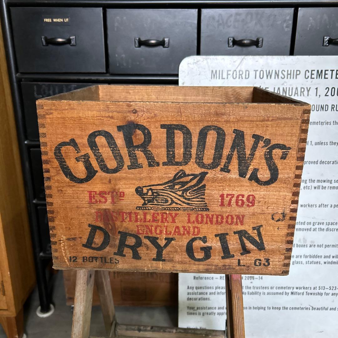 Gordon's DRY GIN wooden box ヴィンテージ 木箱