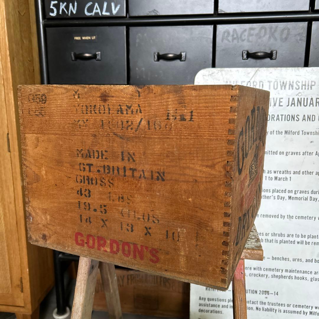 Gordon's DRY GIN wooden box ヴィンテージ 木箱