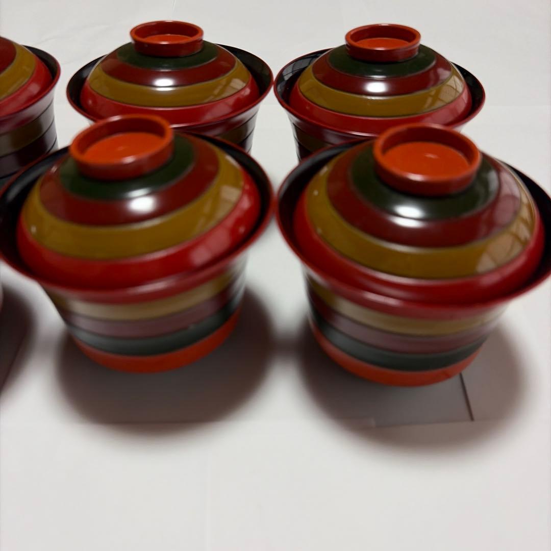 木製吸物椀7客、折敷5枚セット