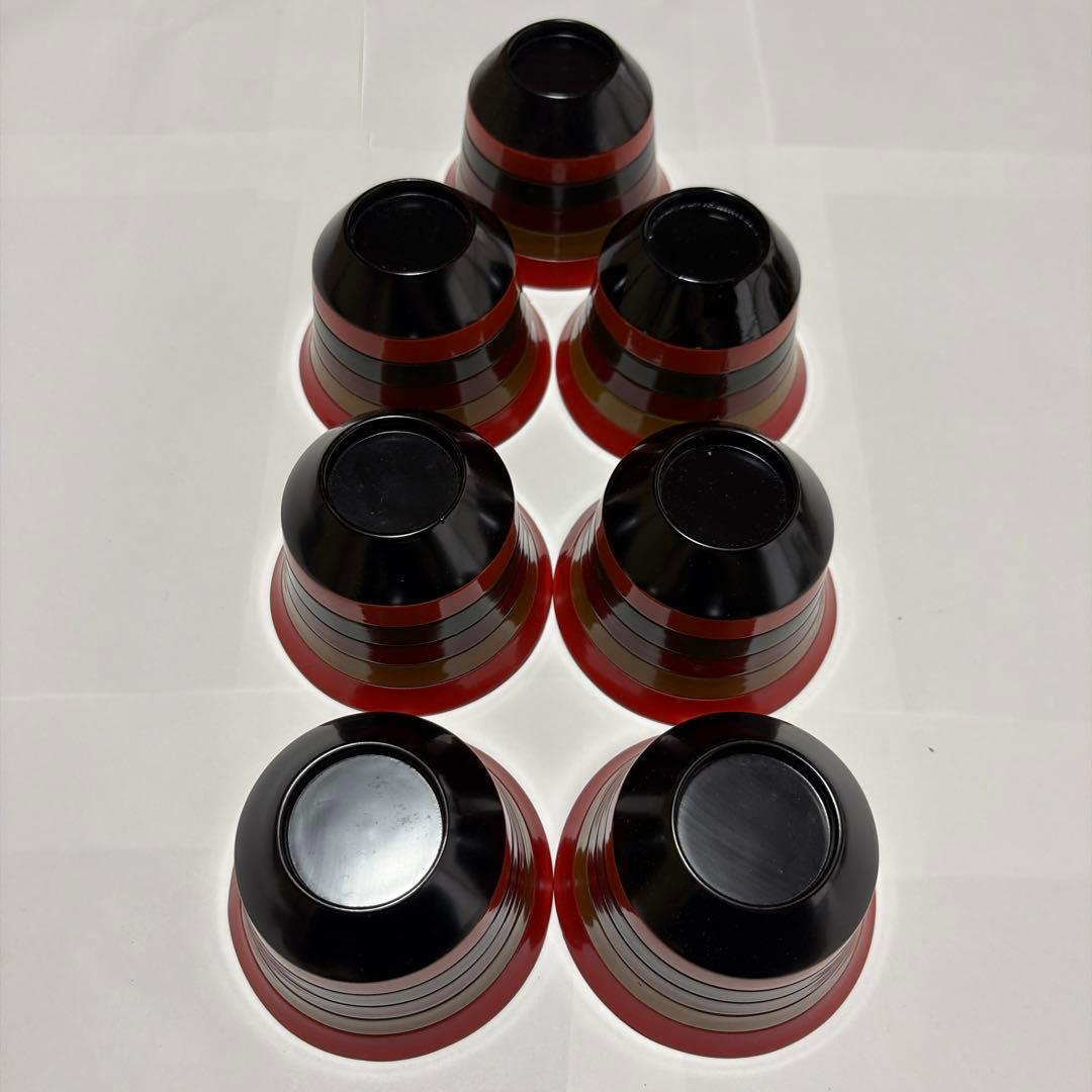 木製吸物椀7客、折敷5枚セット