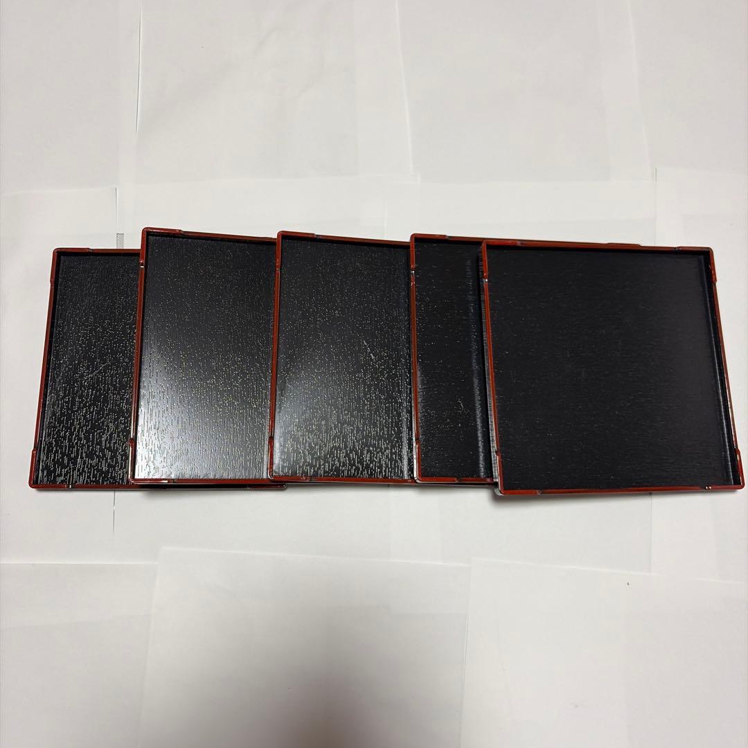 木製吸物椀7客、折敷5枚セット