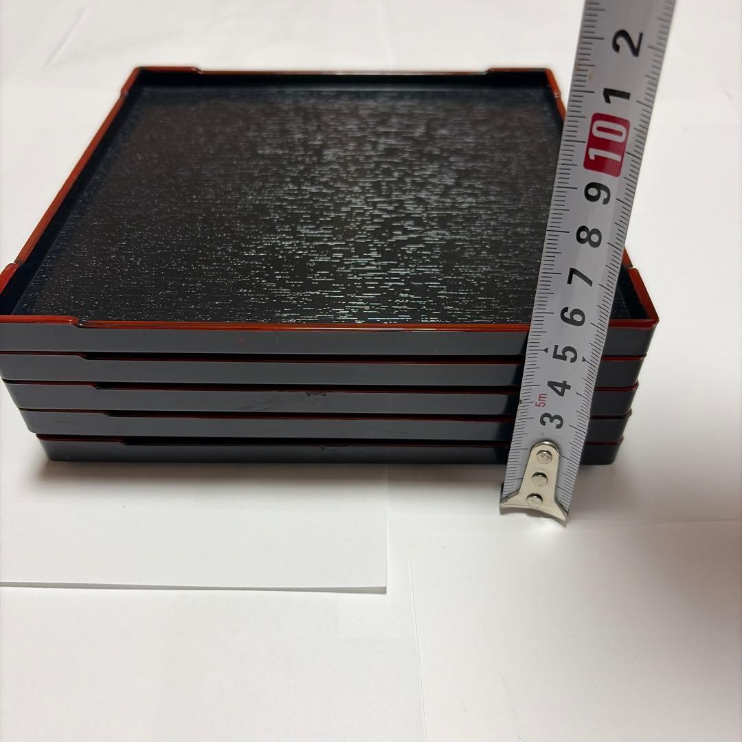 木製吸物椀7客、折敷5枚セット