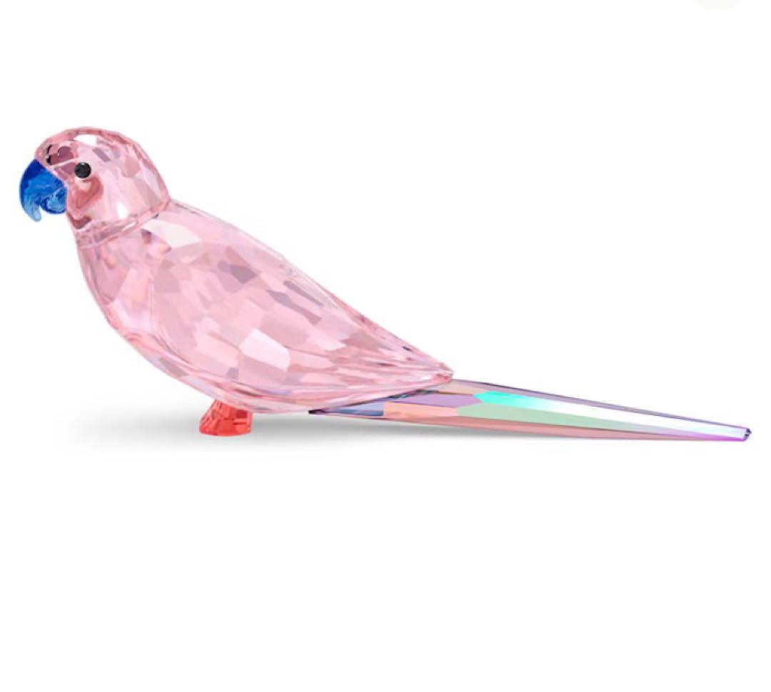 ◇未使用◇Jungle Beatsピンクのインコ Cha Cha スワロフスキー