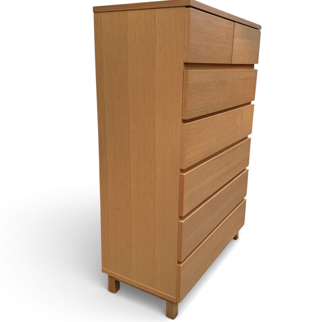 【美品】無印良品　オーク材　6段 チェスト 廃盤 脚付　北欧　幅80cm