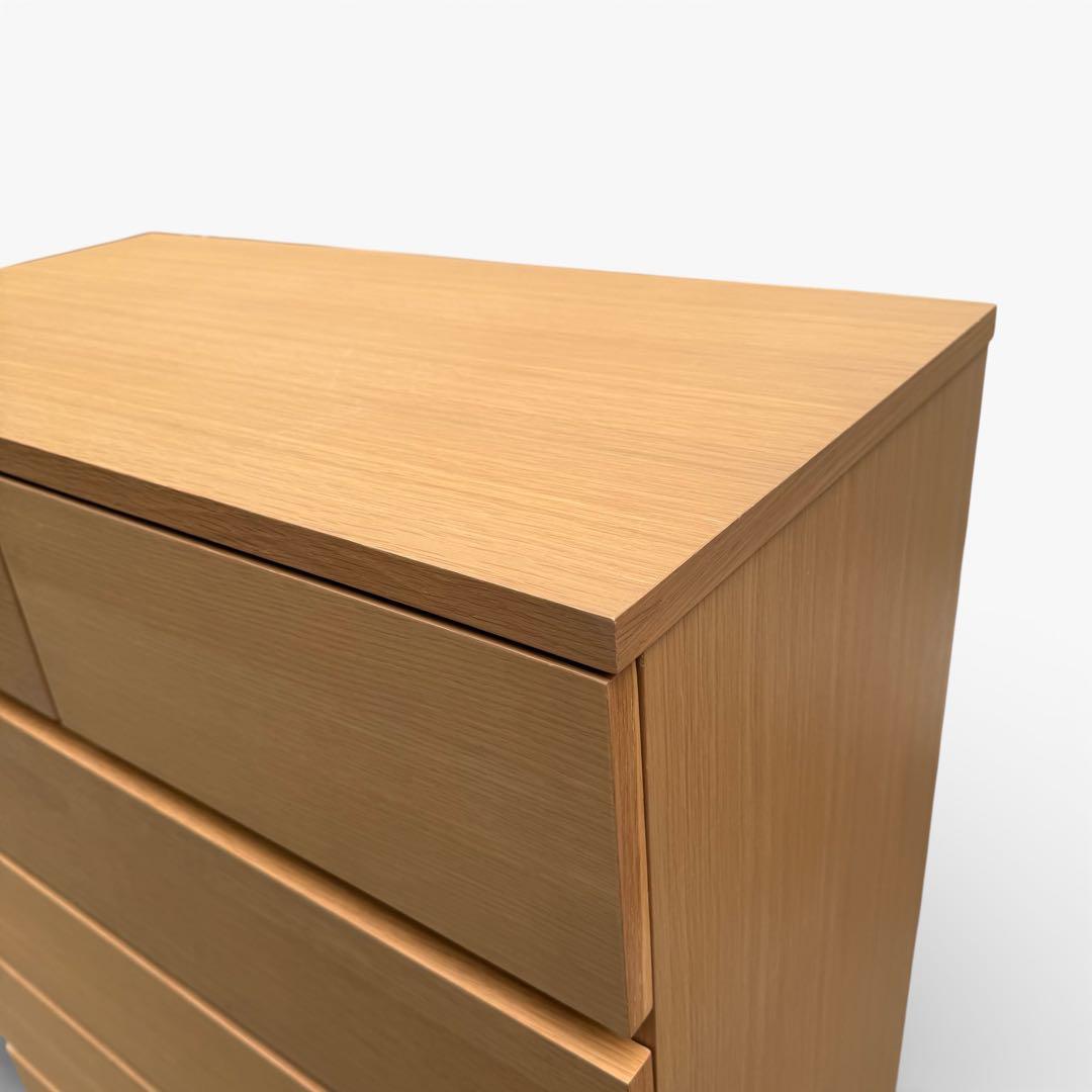 【美品】無印良品　オーク材　6段 チェスト 廃盤 脚付　北欧　幅80cm