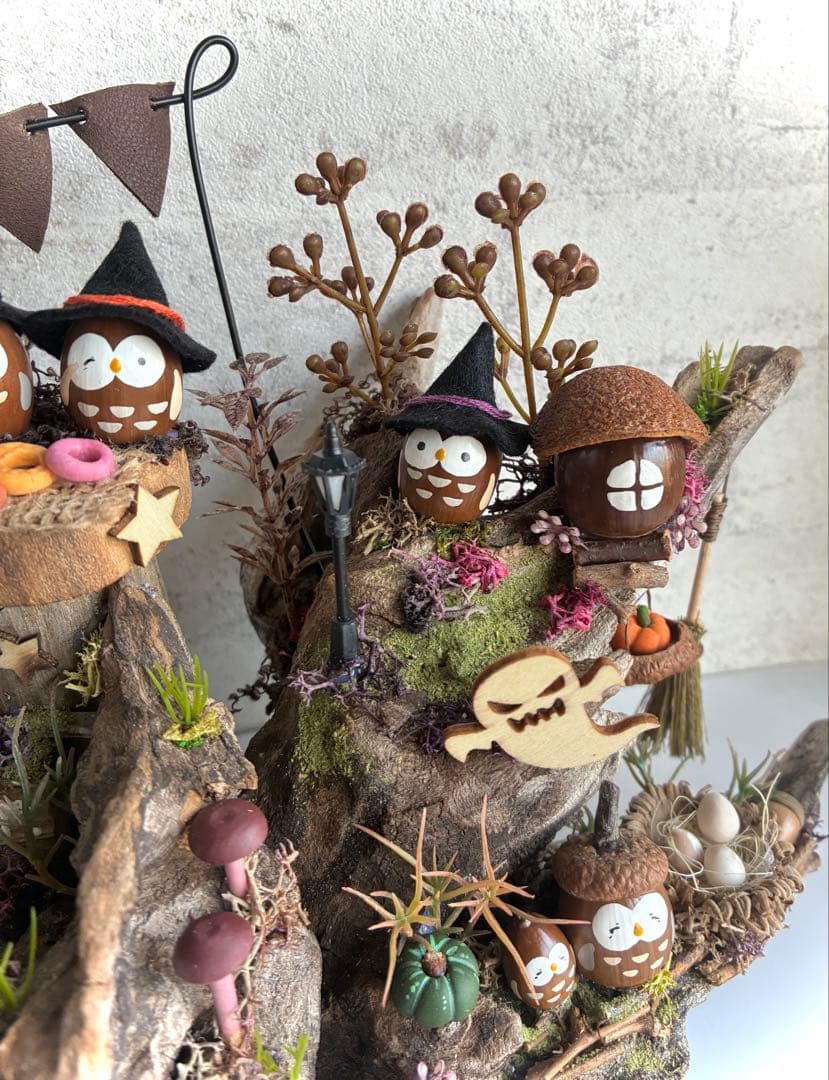 ハロウィン流木置物特大サイズ⭐︎どんぐりアート
