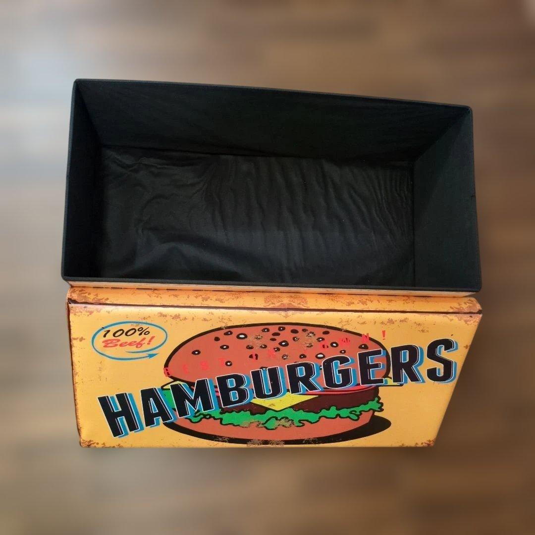 ハンバーガー デザイン ボックス　ビックチェア　椅子　収納付き