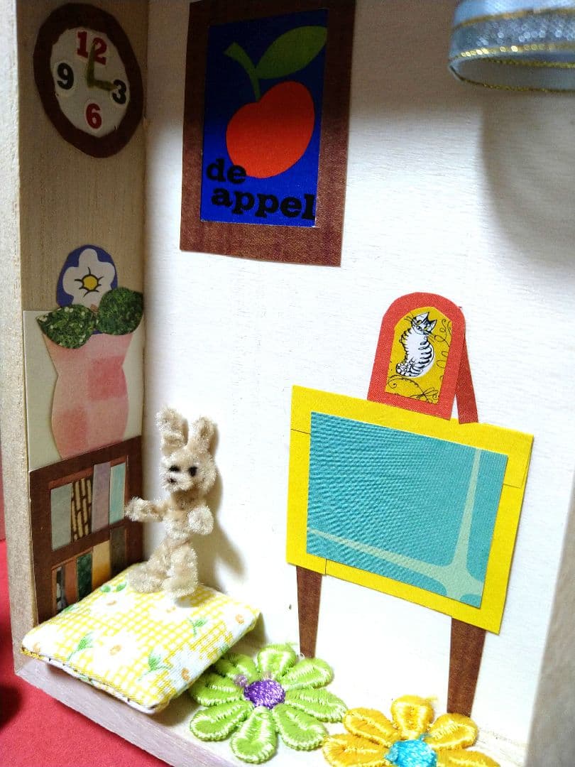 緑目ネコちゃんセット　ミニチュア　ぬいぐるみ　ドールハウス　小さい人形