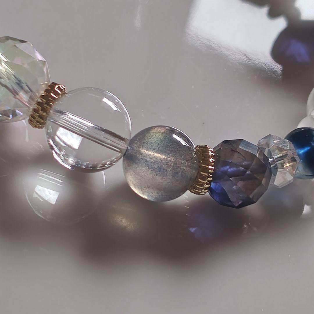 新作♡極♡宝石質アイオライト♡ バイカラーカイヤナイト　水ブレス