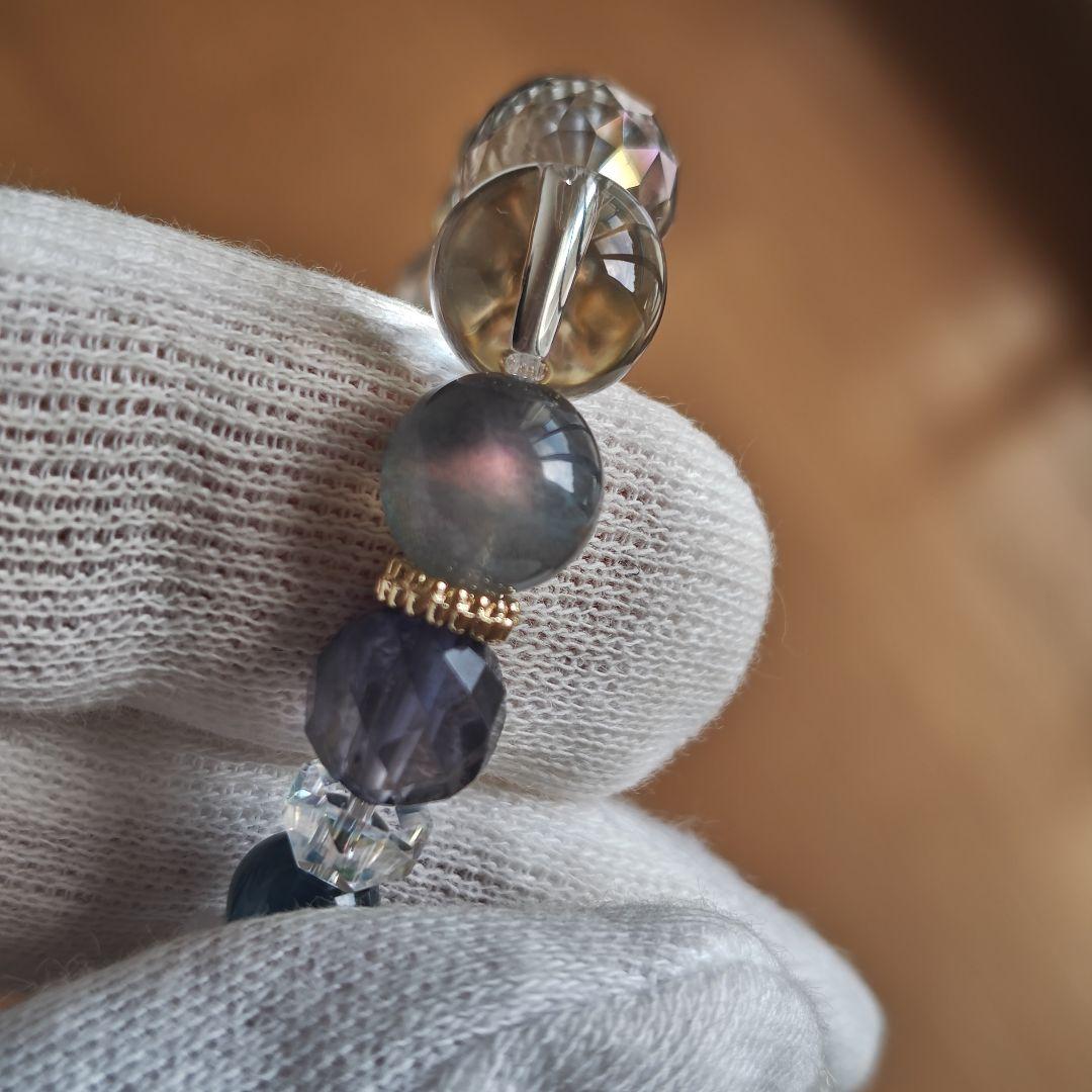 新作♡極♡宝石質アイオライト♡ バイカラーカイヤナイト　水ブレス