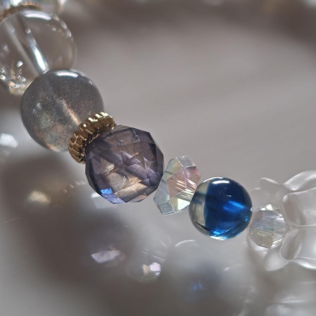 新作♡極♡宝石質アイオライト♡ バイカラーカイヤナイト　水ブレス