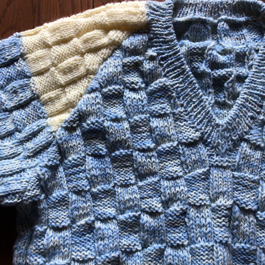 手編みニット　手編みセーター　　限定1点もの　レディスセーター