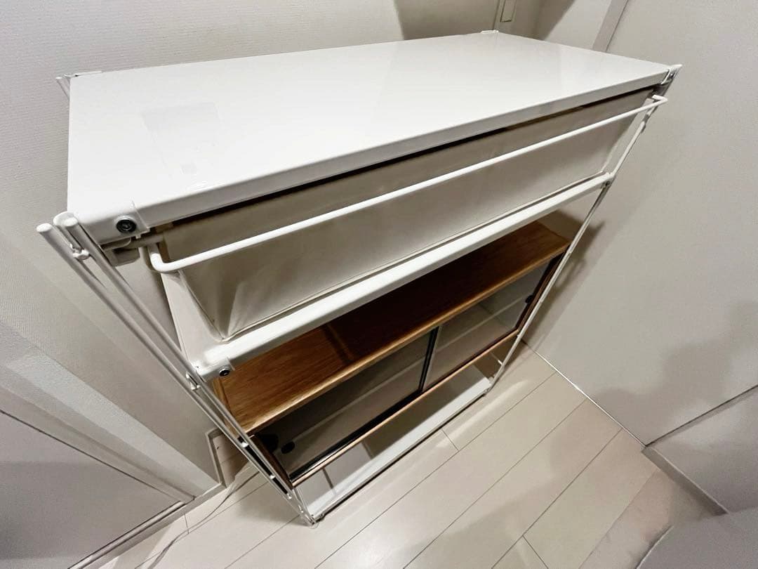 無印良品 スチールユニットシェルフ ワイド グレー ガラス引き戸 セット売り