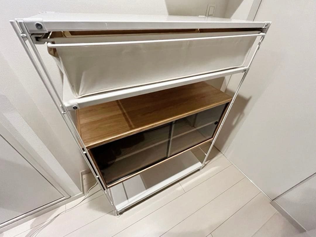 無印良品 スチールユニットシェルフ ワイド グレー ガラス引き戸 セット売り