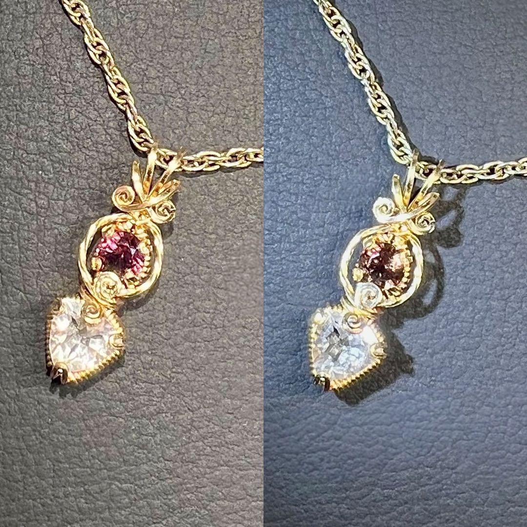 天然石　カラーチェンジサファイア＆ペタライト　ペンダントトップ 14kgf