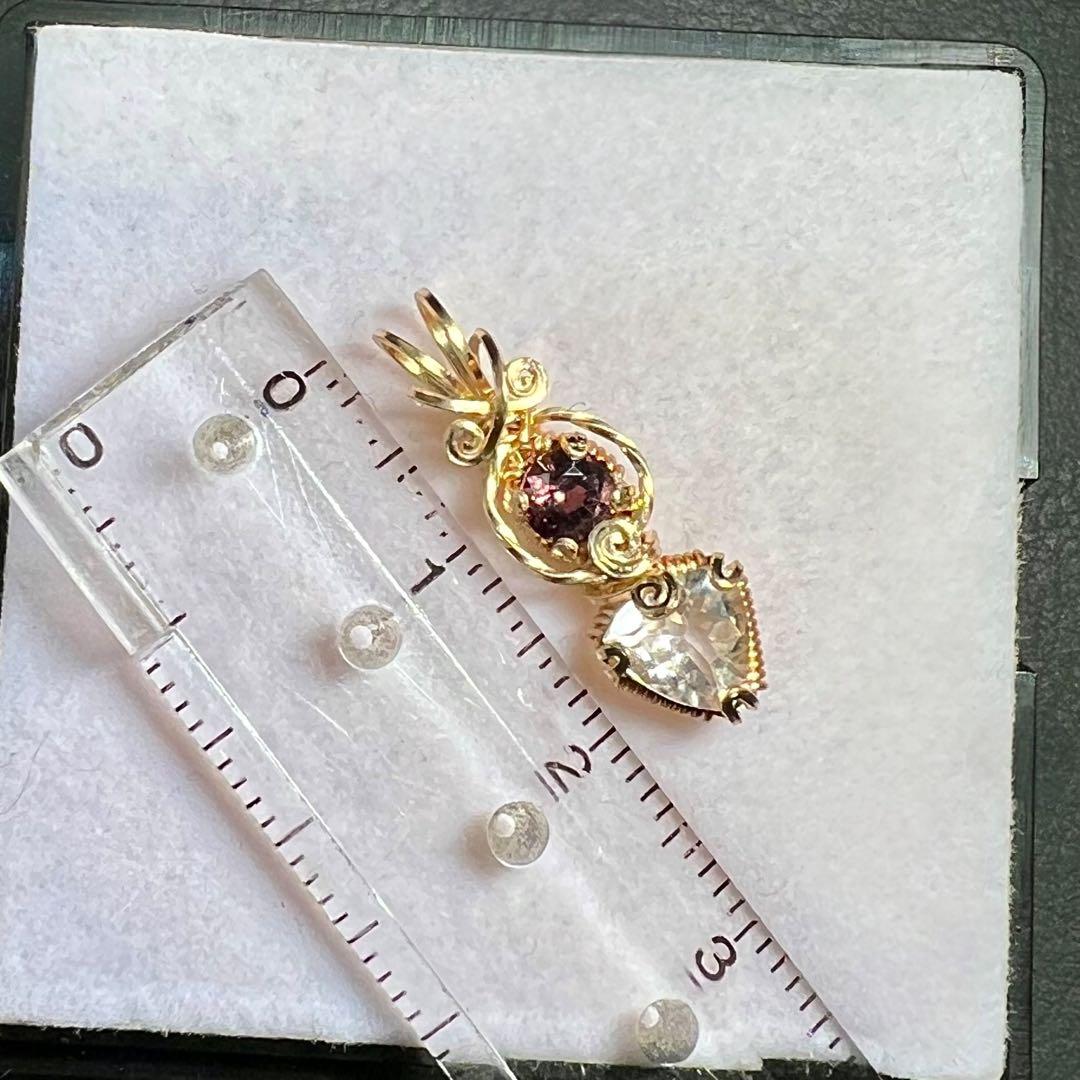 天然石　カラーチェンジサファイア＆ペタライト　ペンダントトップ 14kgf