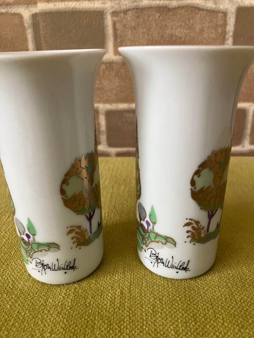 ローゼンタール　陶器製の絵柄付き皿とカップセット