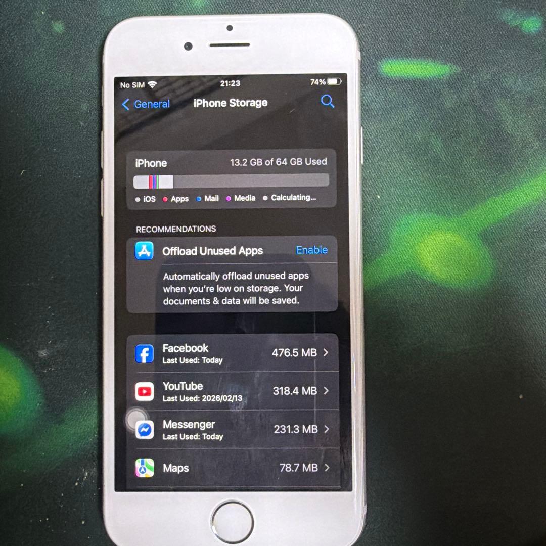 iPhone6s 64GBシルバー本体のみ 動作確認済み(Phone only)