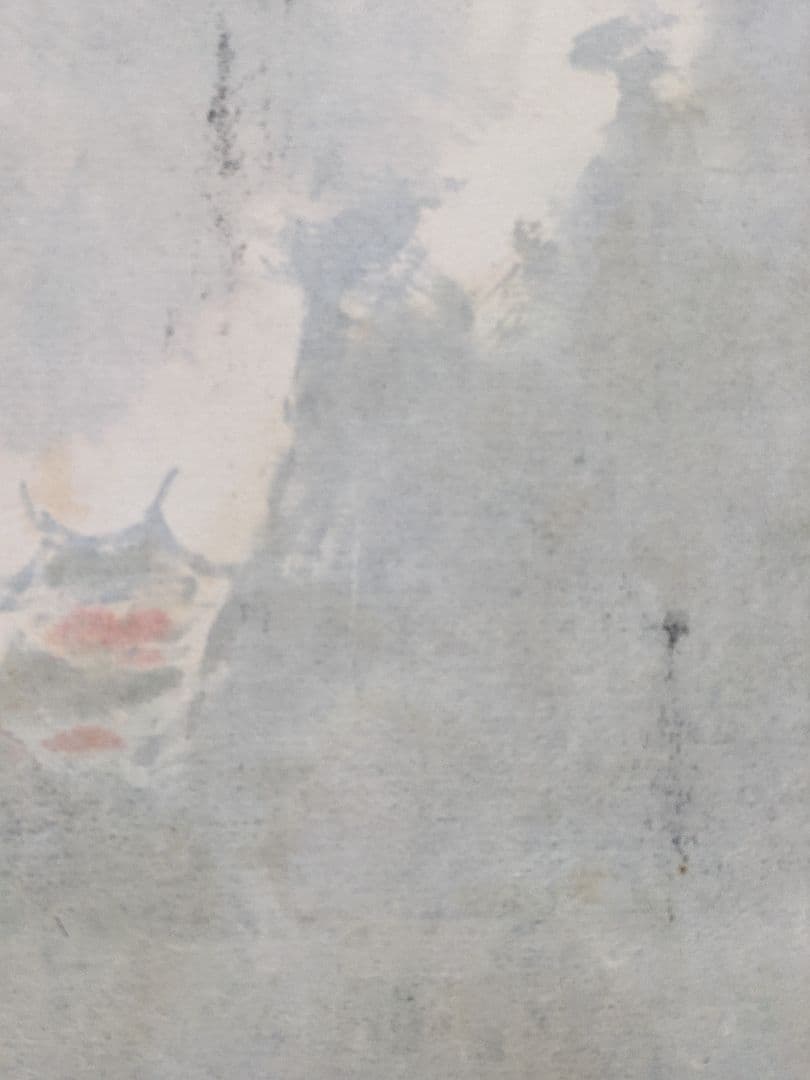 ♦紙彩色 紙本墨画 藍山高楼図 日本画 コレクション 骨董品 アンティーク