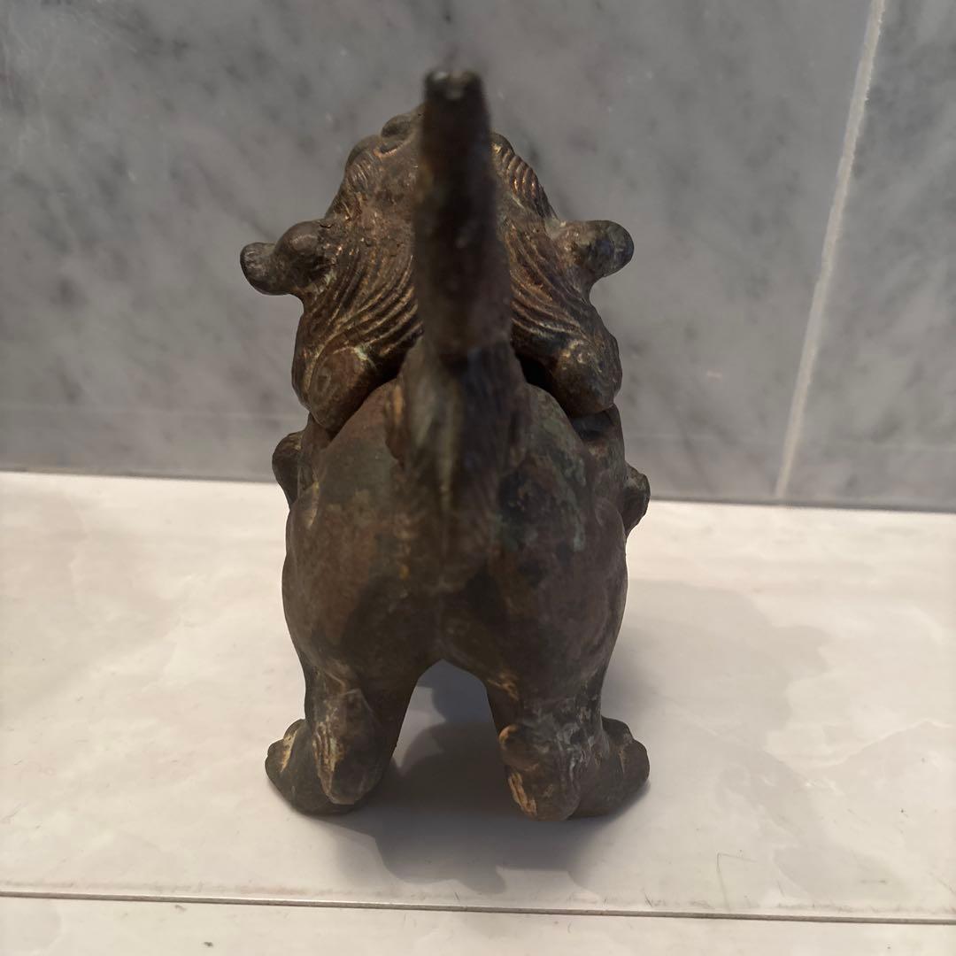 ひみ様アンティーク可愛らしくも威厳のある唐獅子の芸術的な彫刻造形の香炉とライオン