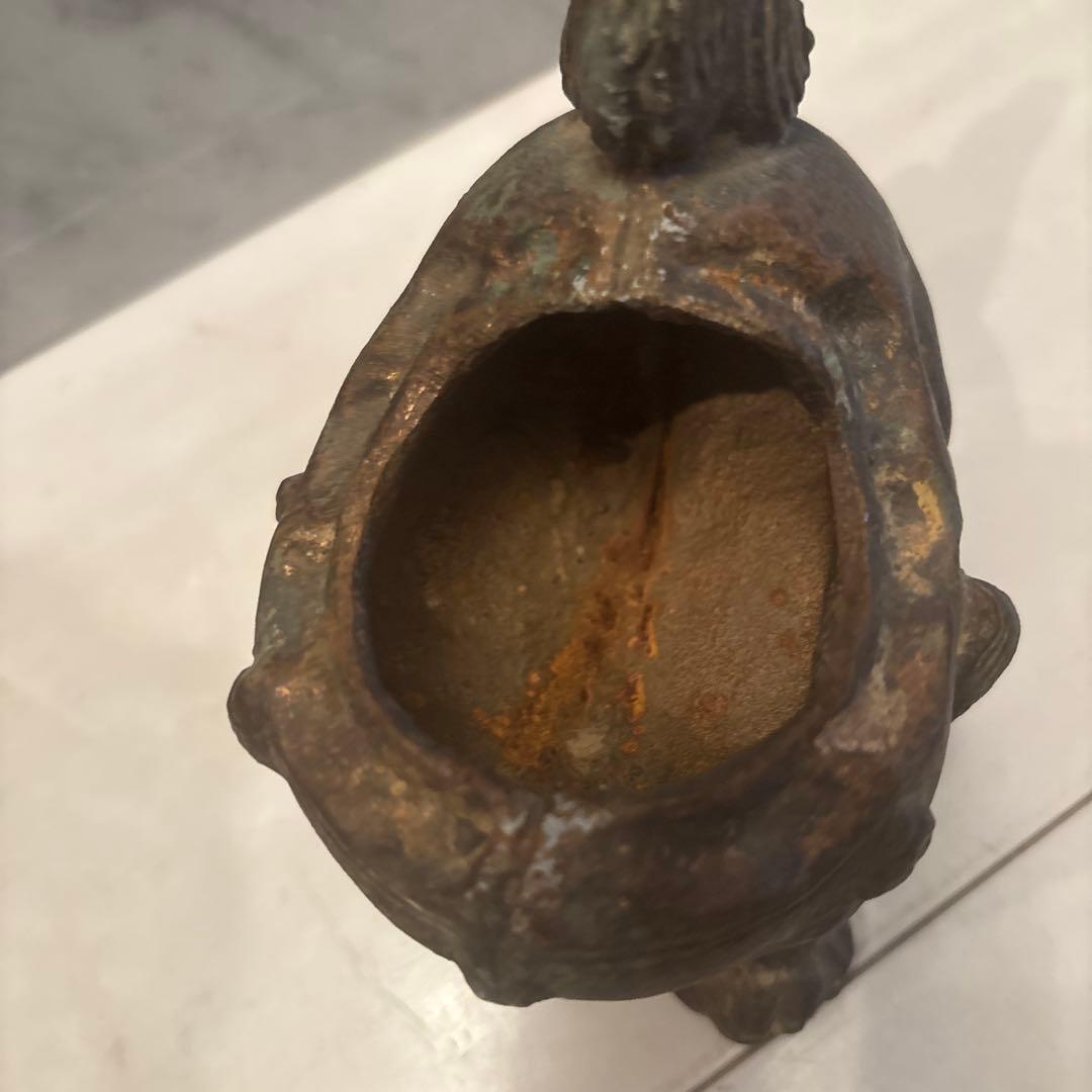 ひみ様アンティーク可愛らしくも威厳のある唐獅子の芸術的な彫刻造形の香炉とライオン