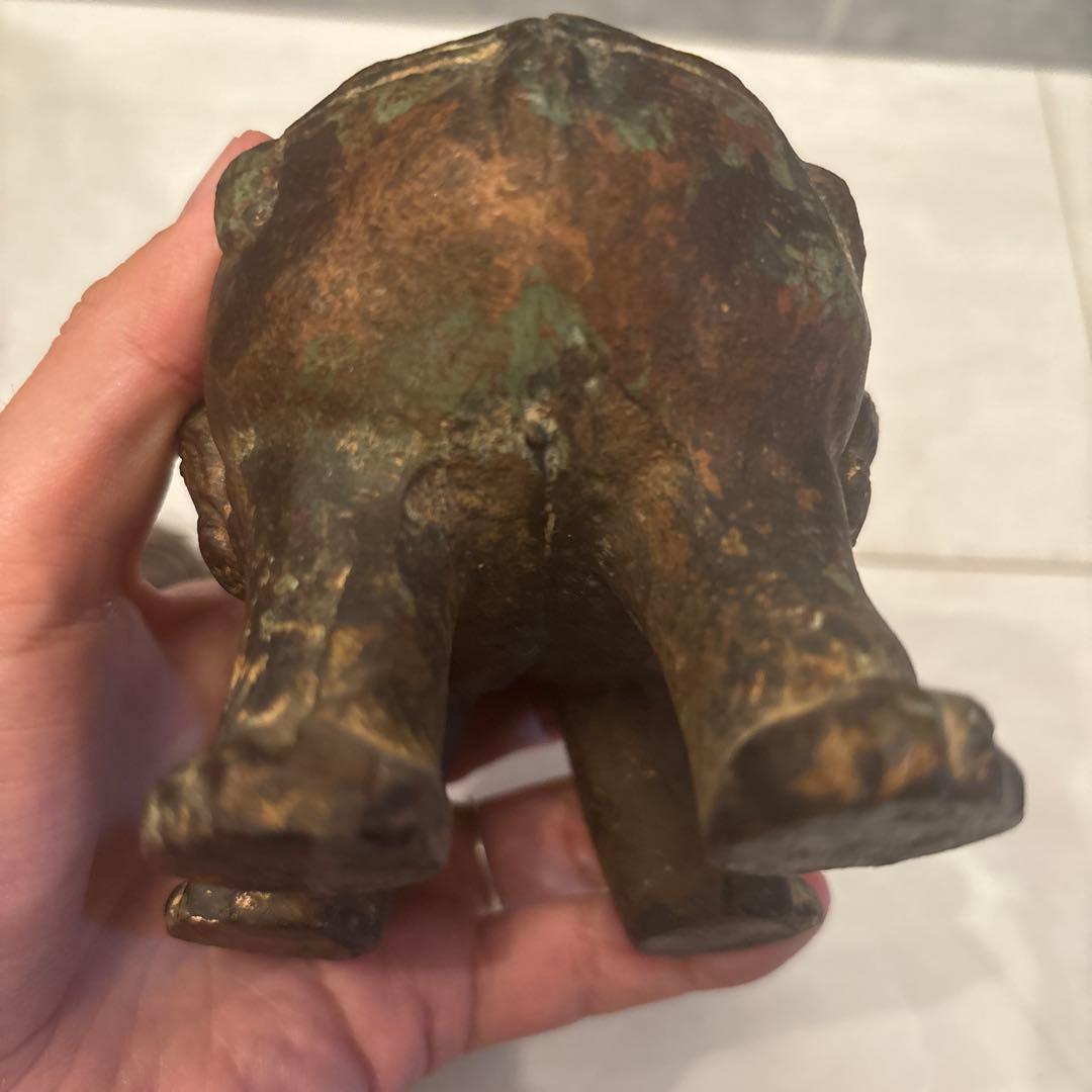 ひみ様アンティーク可愛らしくも威厳のある唐獅子の芸術的な彫刻造形の香炉とライオン