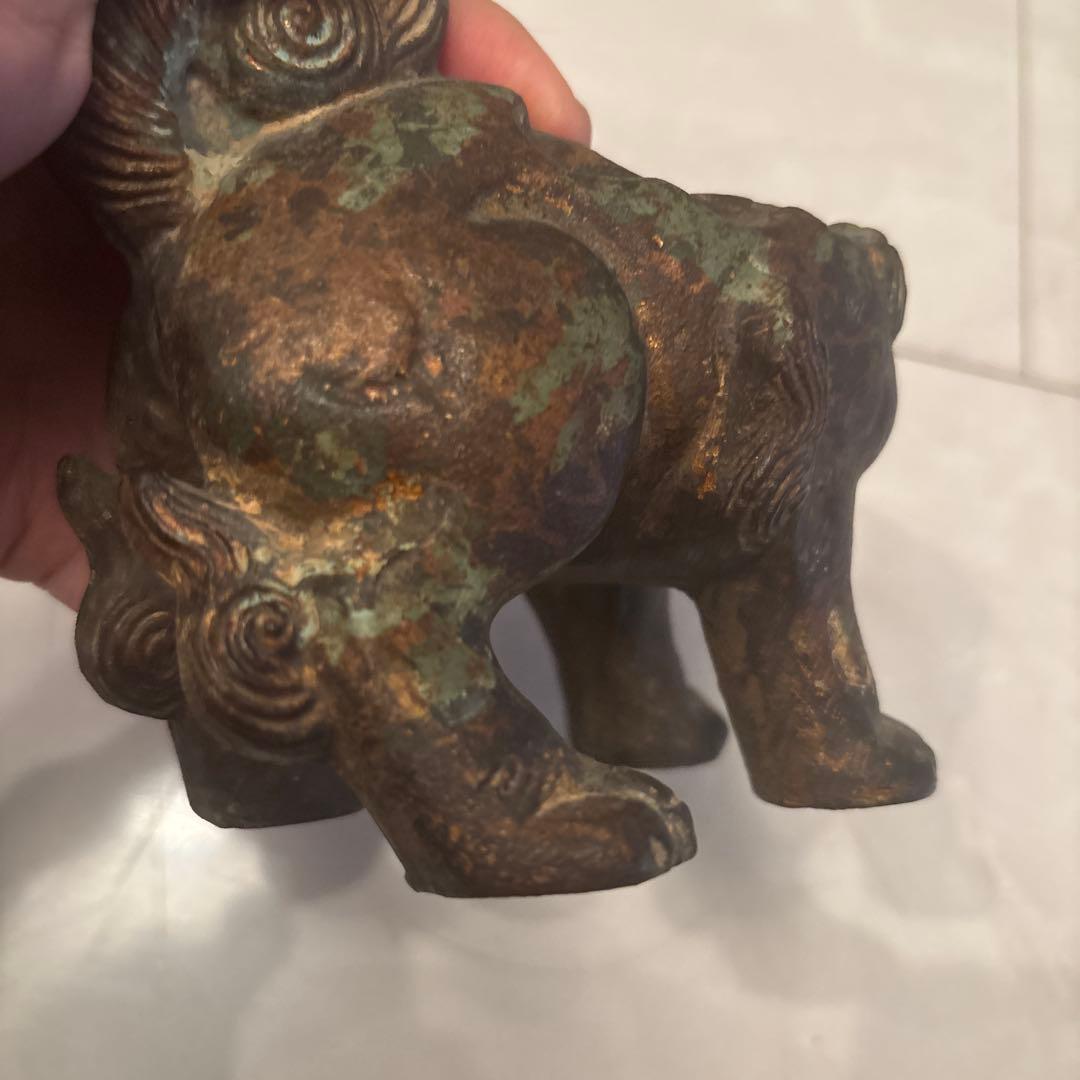 ひみ様アンティーク可愛らしくも威厳のある唐獅子の芸術的な彫刻造形の香炉とライオン