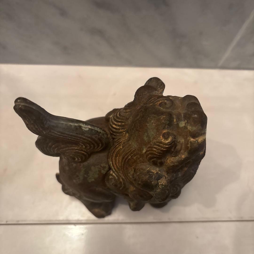 ひみ様アンティーク可愛らしくも威厳のある唐獅子の芸術的な彫刻造形の香炉とライオン