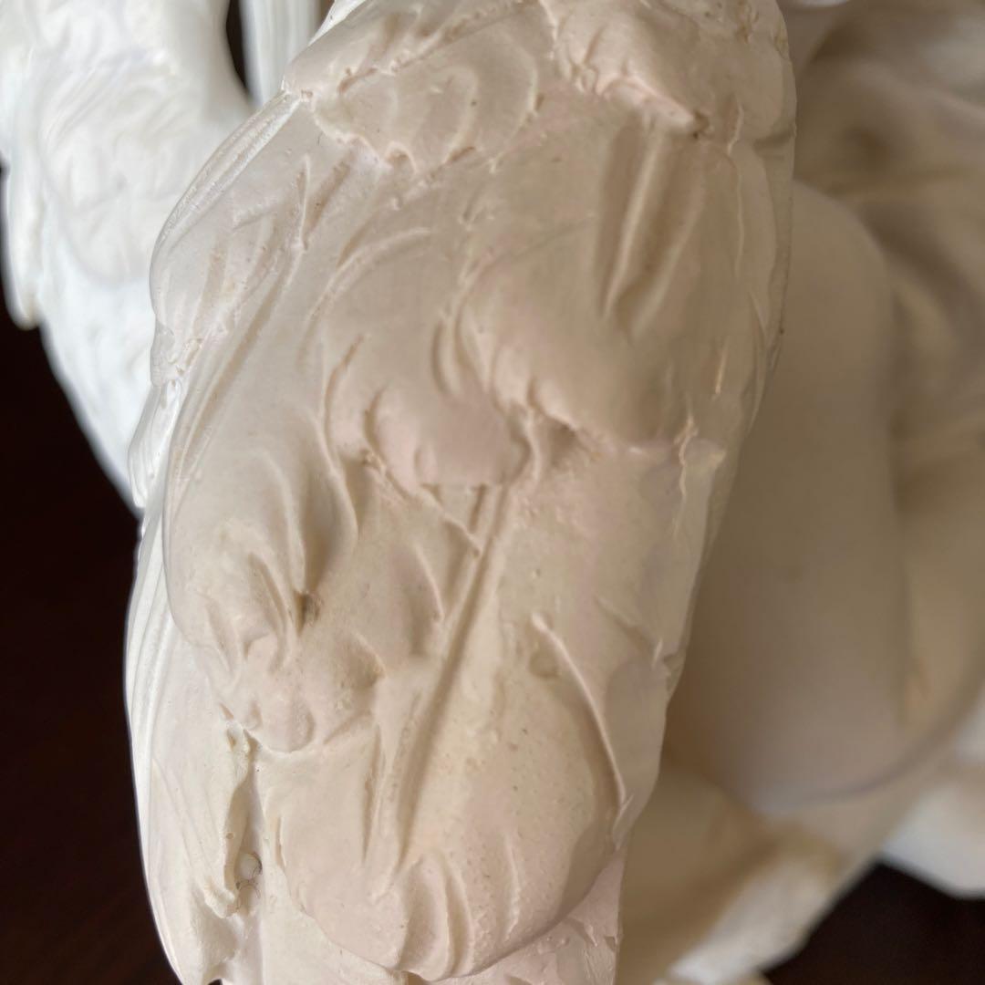 天使　彫刻風　オブジェ　インテリア　置物　シャビーシック　白