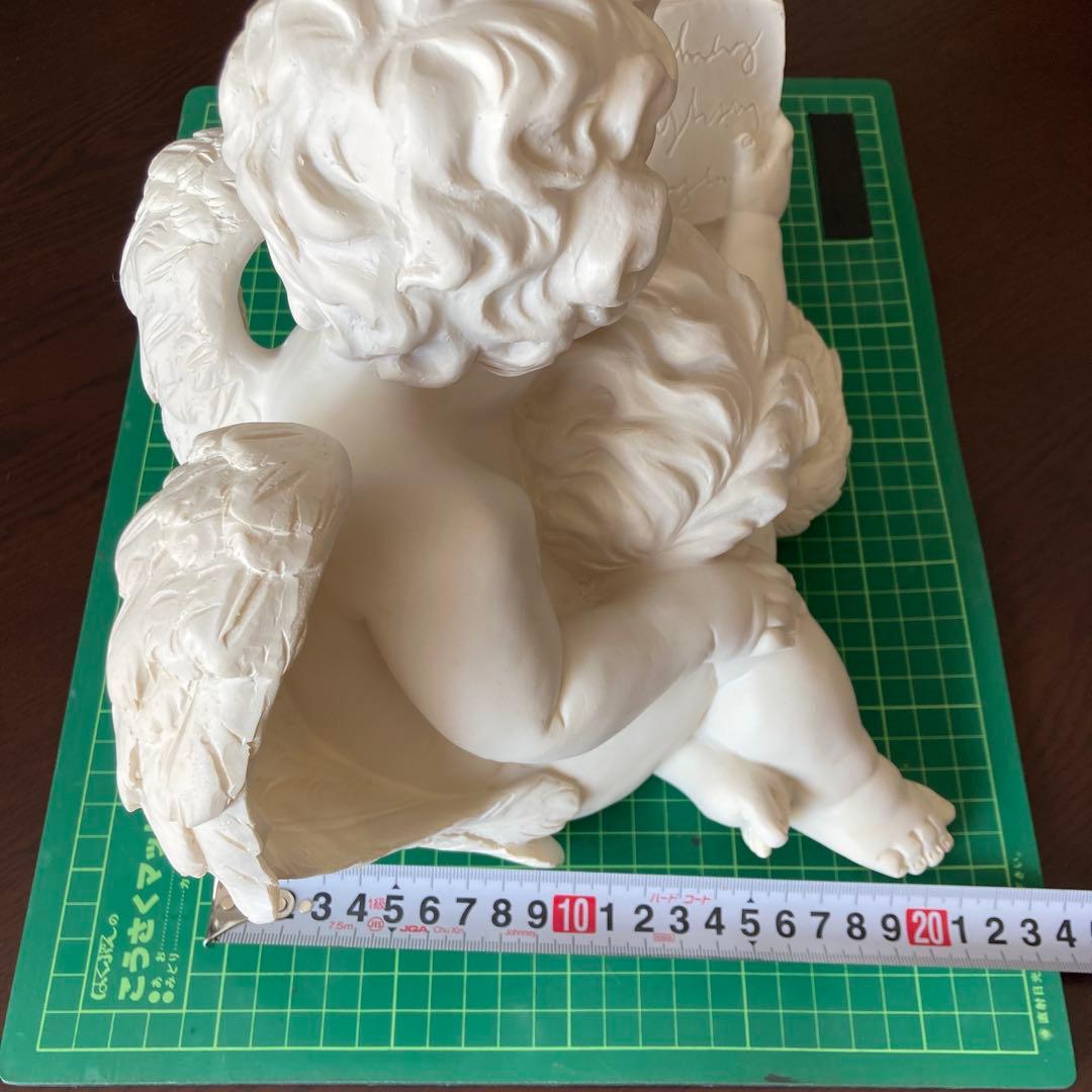 天使　彫刻風　オブジェ　インテリア　置物　シャビーシック　白