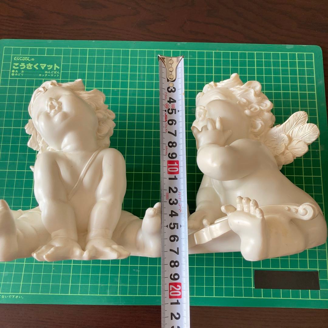 天使　彫刻風　オブジェ　インテリア　置物　シャビーシック　白