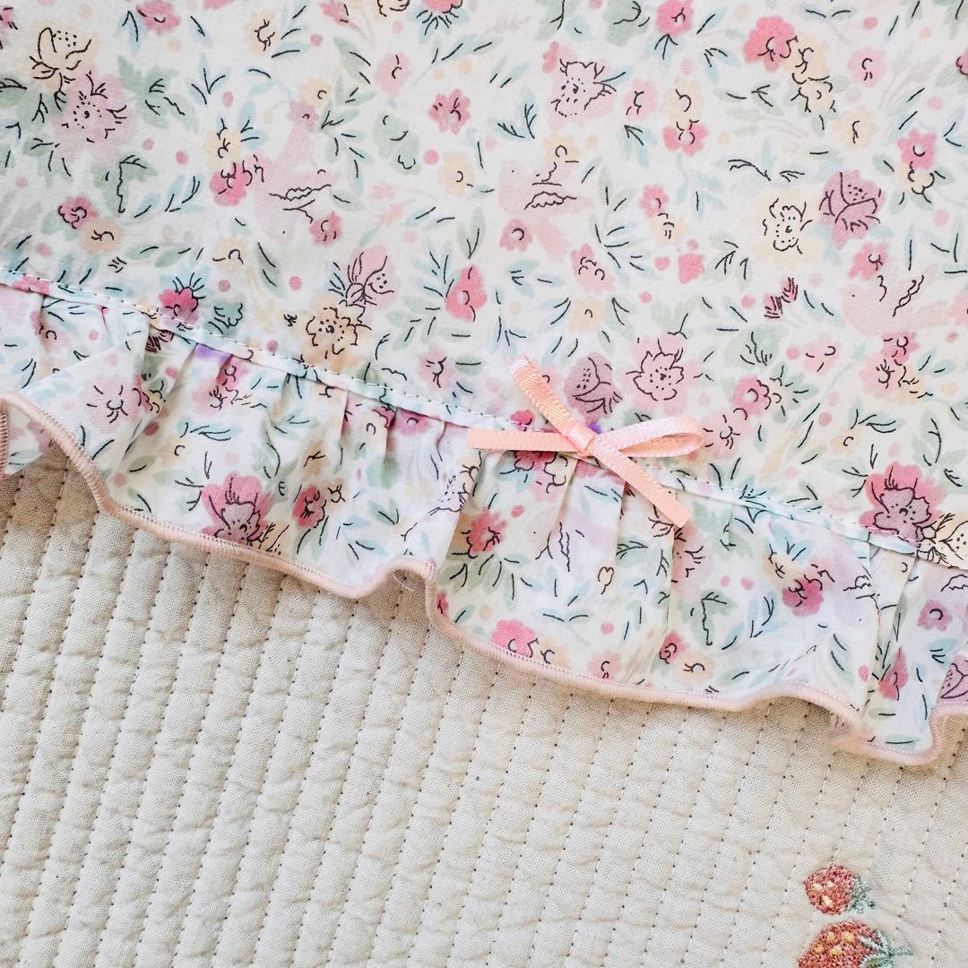 happy様　ハンドメイド　体操着袋　ヌビ　イチゴ　リバティ生地　女の子