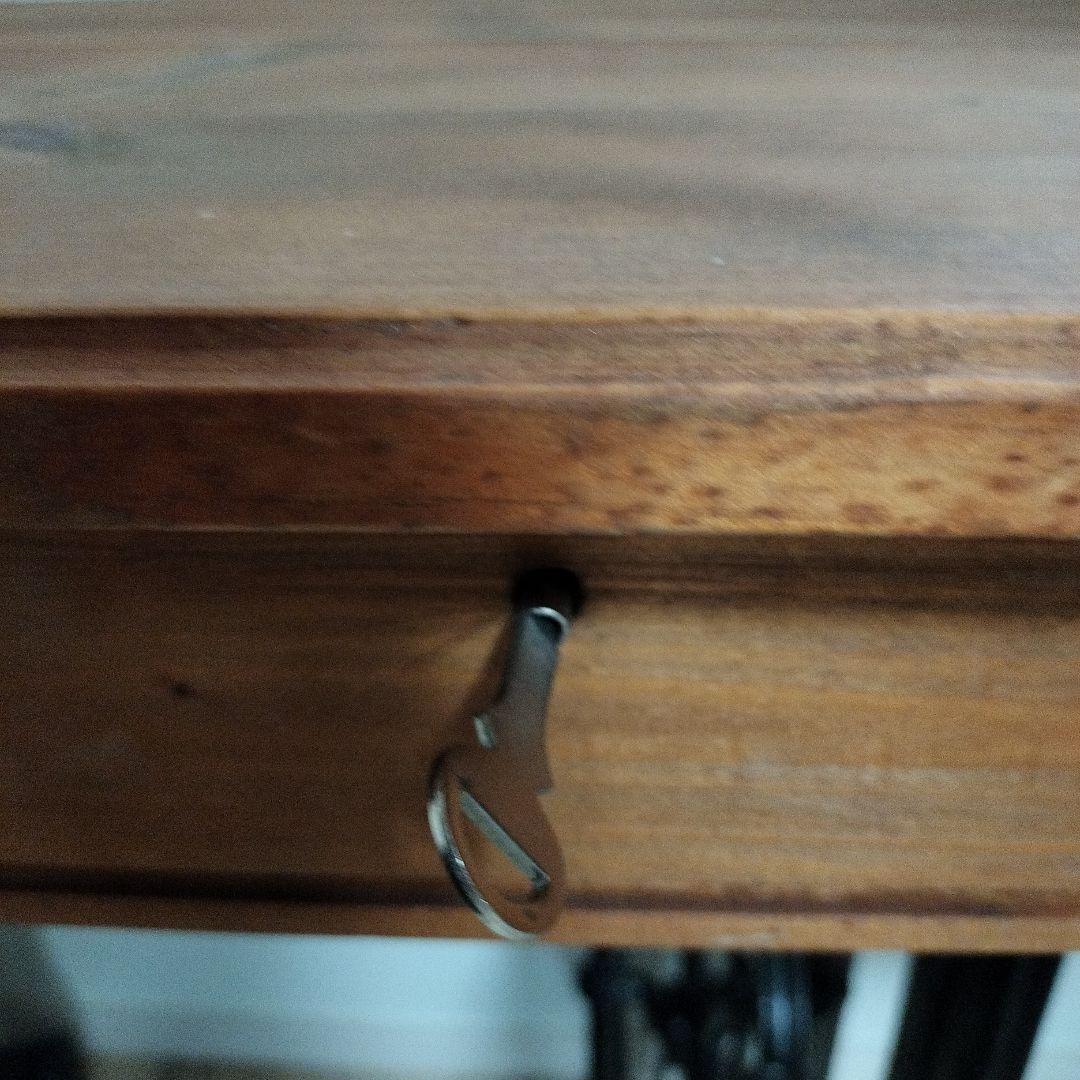 古いミシンSINGERリメイク 木製デスク クラシックスタイル 古い家具